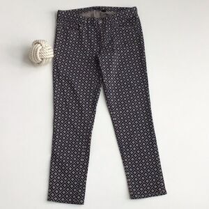 J. Crew Factory Stretch Blue Diamond Pattern Jeans